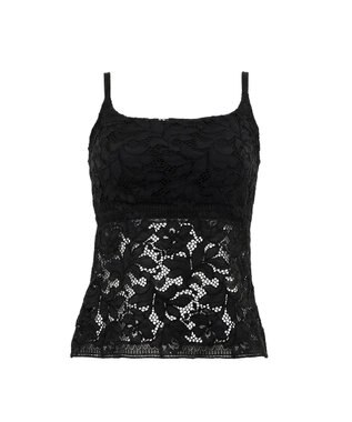 BRADELIS New York 【BRADELIS New York】レーシィブラキャミ26S1 カップ付き ブラトップ 補正下着 ノンワイヤー ブラック