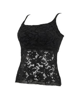 BRADELIS New York 【BRADELIS New York】レーシィブラキャミ26S1 カップ付き ブラトップ 補正下着 ノンワイヤー ブラック