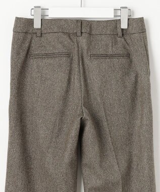J.PRESS LADIES 【セットアップ対応】ウールストレッチツイード ストレート パンツ ダークブラウン系