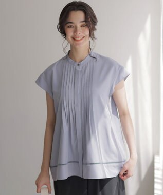 組曲 S スムースクロス ピンタックブラウス