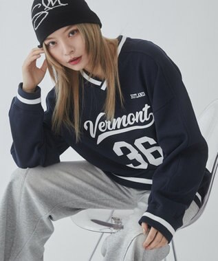 WEGO 【ユニセックス着用ITEM】ナンバリングプルオーバー ネイビー