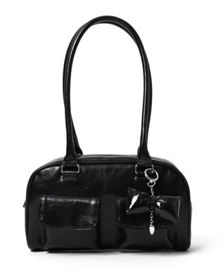 WEGO チャーム付きボストンバッグ ブラック