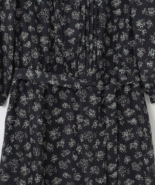 J.PRESS LADIES L 【WEB限定カラーあり・洗える】ラインフラワープリント ワンピース ネイビー系