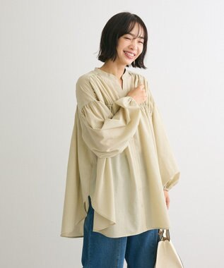 Green Parks シャーリングボリュームチュニック Olive