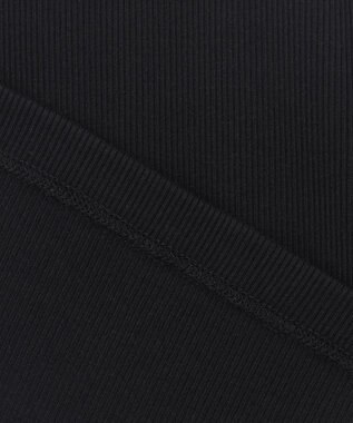 自由区 【洗える】ソフトリブテレコ タンクトップ ブラック