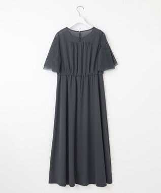 ANY SIS 【Lily Calin】ラッフルチュールフェイクパール ドレス スレート