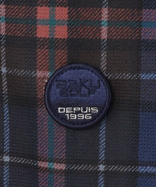 23区GOLF 【WOMEN】【日本製】チェック柄 長袖ポロシャツ ネイビー系3