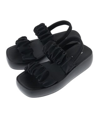 Green Parks ・ｒｉｃｈｂｌｕｅ　ギャザーアツゾコサンダル Black