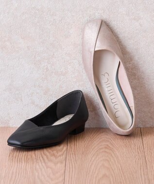 Dominic3 アシメカット パンプス ベージュ箔