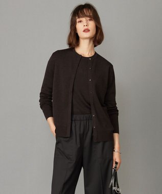 ICB 【洗える】エクストラファインメリノ カーディガン バーントブラウン系