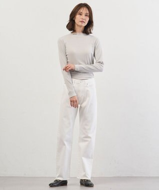 J.PRESS LADIES S シルク混ベアテレコ ハイネック シアー カットソー ライトグレー系