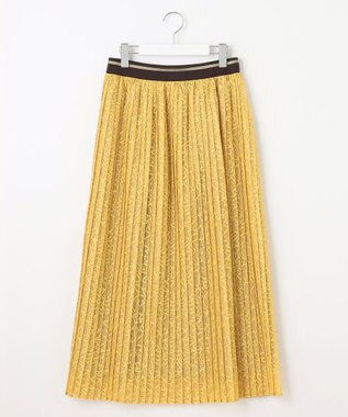 自由区 L 【セットアップ対応・ウエストゴム・洗える】ラッセルレース  スカート イエロー系