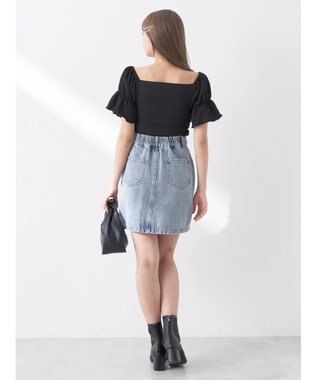 earth music&ecology カットシャーリングプルオーバー Black