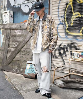 WEGO 【25年秋冬新作/MLサイズ展開】ワーカーズZIPジャケット 柄1