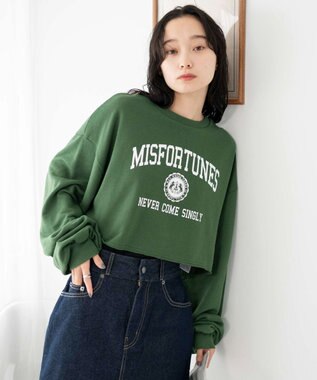 WEGO ヴィンテージライクショートスウェット グリーン