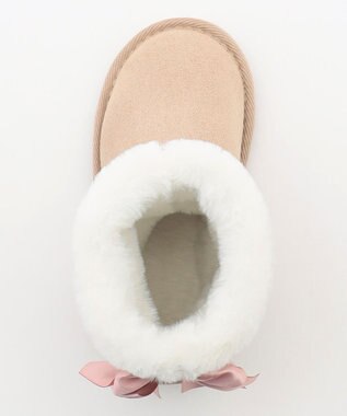 ANY KIDS リボンフェイクムートンブーツ ベージュ