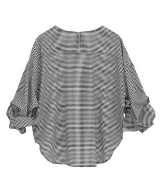 YECCA VECCA 2wayボリューム袖ブラウス Hounds Tooth