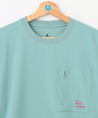 SHARE PARK MENS 【UVカット・吸水速乾・ストレッチ・軽量 】バックプリントポケットTシャツ（L・XLサイズ） サックスブルー系