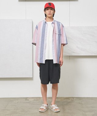 J.PRESS YORK STREET 【UNISEX】リネンライクイージーカーゴ ハーフパンツ ブラック系