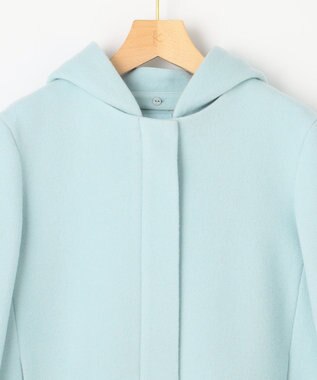 組曲 2WAYショートビーバー フーテッドコート スカイブルー系