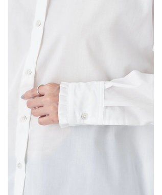 earth music&ecology スタンドフリルシャツ Off White