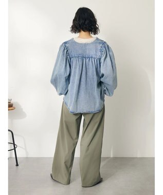 CRAFT STANDARD BOUTIQUE デニムギャザーヨークブラウス Sax
