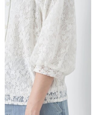 earth music&ecology フラワーレースブラウス Ivory