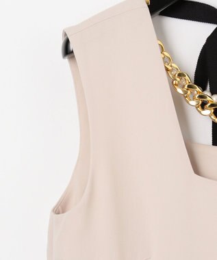 GRACE CONTINENTAL ネックレス付ティアードドレス ベージュ