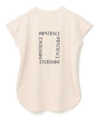 UNFILO BEAUTY FORM ロゴ刺繍フレンチスリーブTシャツ グレージュ[背面ロゴ]