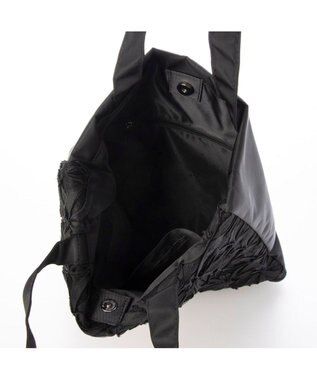 UNBILLION VERYコラボ カシュカシュ cachecache /シフォンモチーフ柄トート ブラック