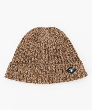 JOSEPH ABBOUD MOUNTAIN 【UNISEX】裏地付き ネップツイードニットキャップ キャメル系