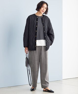 自由区 S 【洗える】パディングキルト アウター ブラック