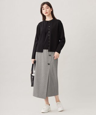 自由区 S 【撥水加工・洗える】TRギャバチェック柄 スカート モノトーン系チェック