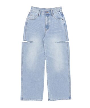 WEGO 【SMサイズ展開】サイドカットデニムストレートパンツ デニム淡色