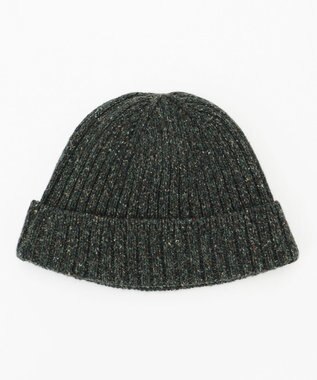 JOSEPH ABBOUD MOUNTAIN 【UNISEX】裏地付き ネップツイードニットキャップ オリーブ系