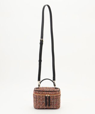 自由区 ラメノットファンシーツイードヴァニティ バッグ オレンジ系