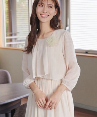 Tiaclasse チュールフラワーコサージュ アイボリー