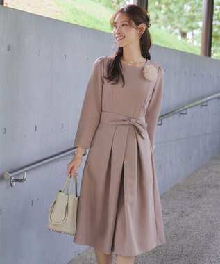 Tiaclasse チュールフラワーコサージュ ライトピンク