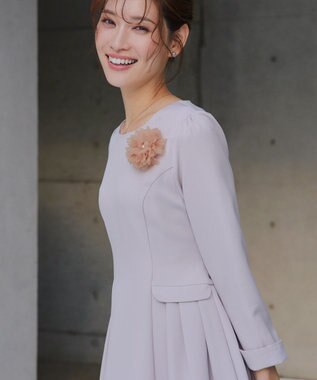 Tiaclasse チュールフラワーコサージュ ピンク