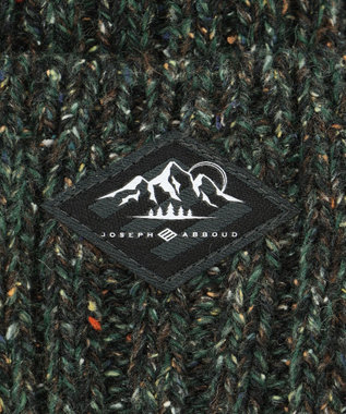 JOSEPH ABBOUD MOUNTAIN 【UNISEX】裏地付き ネップツイードニットキャップ オリーブ系