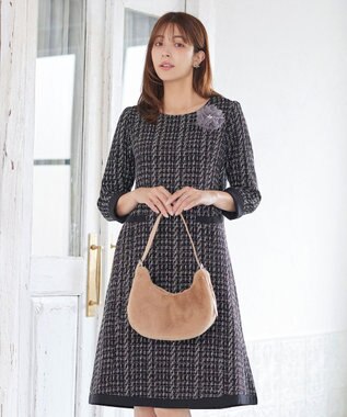 Tiaclasse チュールフラワーコサージュ パープルグレー