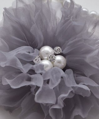 Tiaclasse チュールフラワーコサージュ パープルグレー