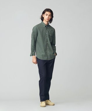 J.PRESS MEN ドビー マルチチェック シャツ グリーン系3