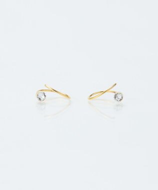 Phoebe 【金属アレルギー対応】ダブルループストーンピアス/ニッケルフリー クリア