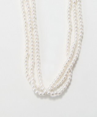 Phoebe <オンワード限定セット>3連ビーズパールネックレス×バランスバロックパールフープイヤリング ホワイト