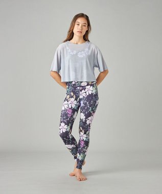 Chacott Chacott BALANCE ローズガーデンプリントレギンス ブラックプリント