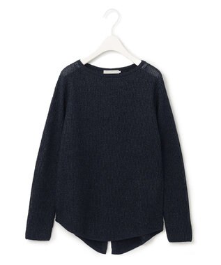 ICB 【WEB限定カラーあり・洗える】ペーパーブレンドシャインニット プルオーバー ネイビー系