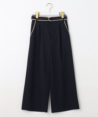 ANY SIS 【洗える】バイカラートリミングワイド パンツ ネイビー