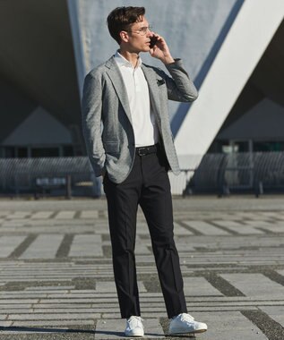 GOTAIRIKU あのBIZポロが 長袖に【仕事で着られる】キレイめ 鹿の子 ビズポロシャツ_ロング ホワイト系