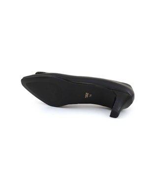 Pointer 【5cmヒール】日本製 高級本革モチーフ付きパンプス ブラック